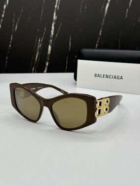 NEW BALENCIAGA BB0287S 003 BROWN CAT EYE WOMEN SUNGLASSES BALENCIAGA EYEWEAR